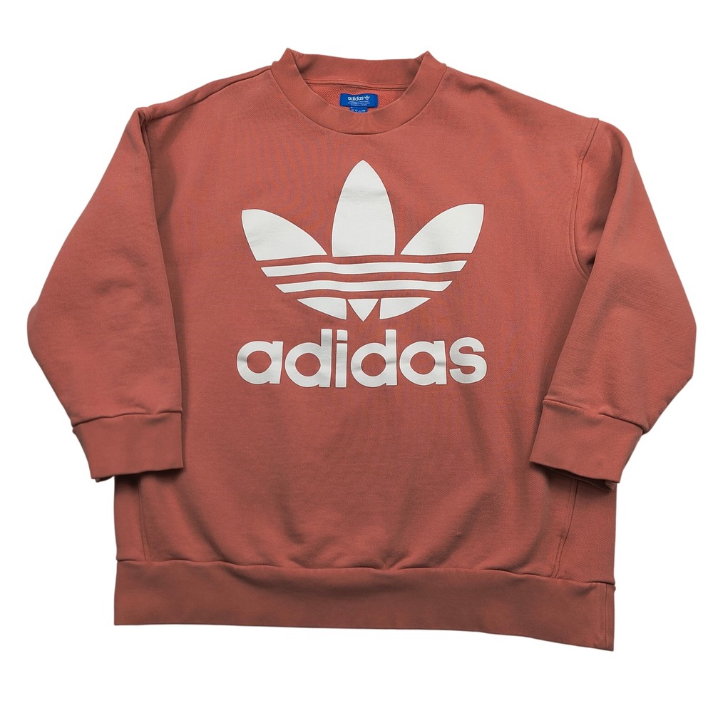 Adidas Originals Trefoil Sweatshirt Mens Large Terracotta Orange Crewneck Logo